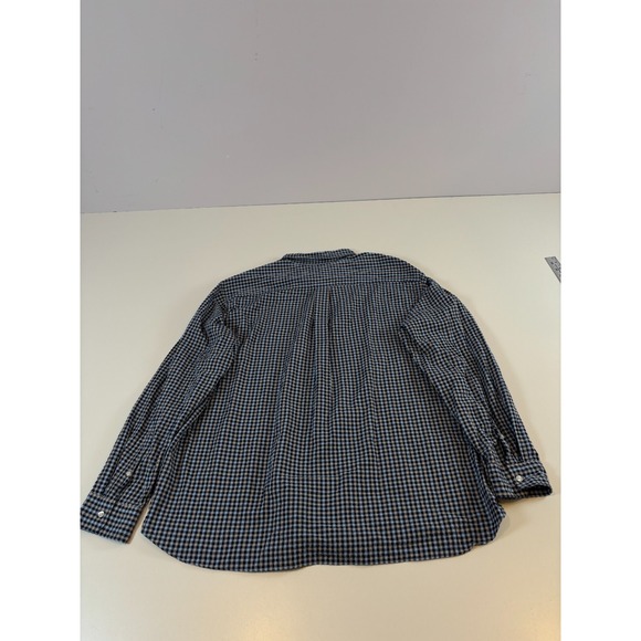 Vineyard Vines OTG Blue Long Sleeve Button Seersucker Gingham Shirt Blue Men 2XL - Picture 6 of 12